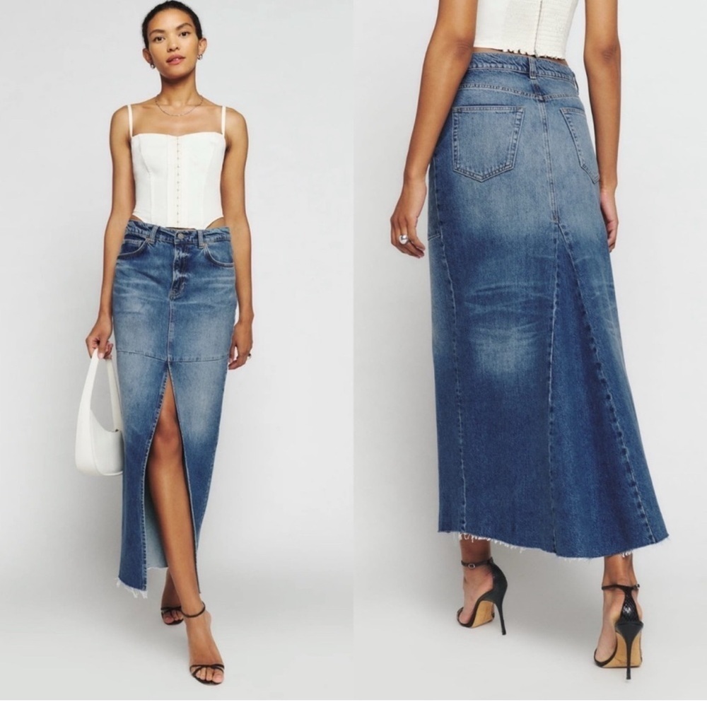 Reformation Tazz Maxi Denim Skirt